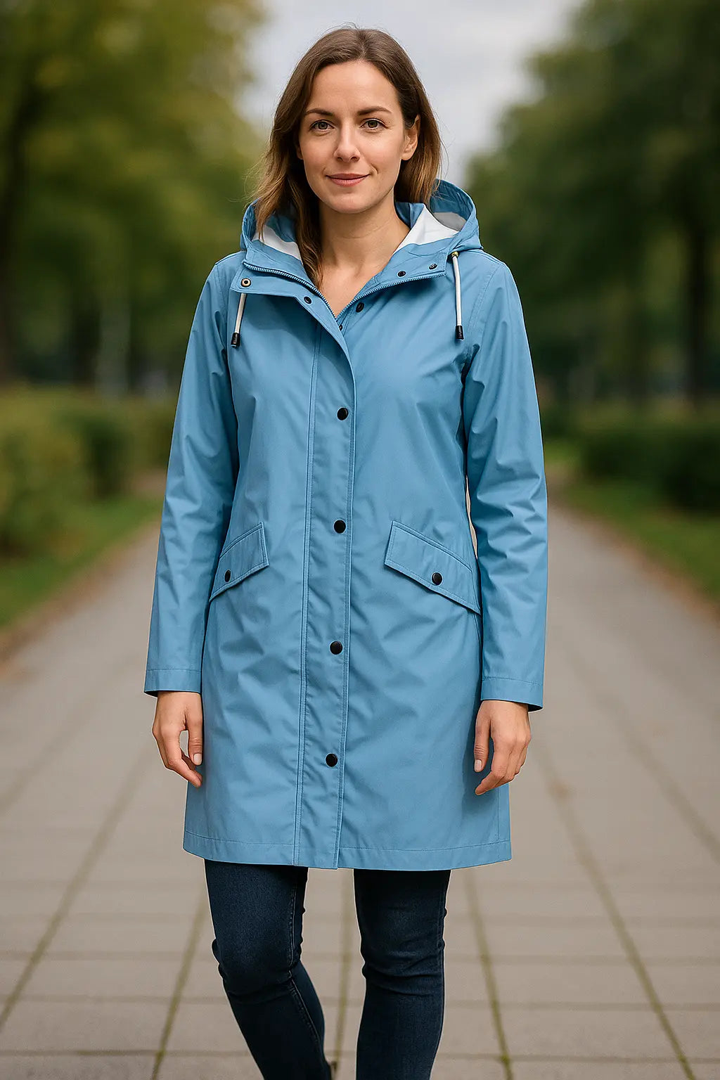 Waterdichte Regenjas Voor Dames, Lange Winddichte Wandeljas Met Capuchon, Warme Casual Kleding Voor Buiten | VIQA VIQA© NEDERLAND