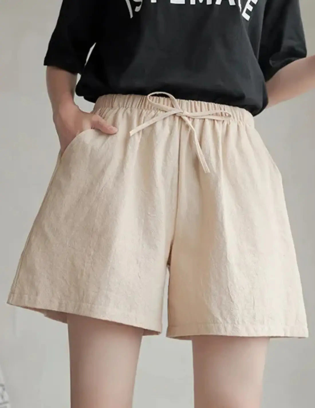 Dames Shorts Linnen, Lichtgewicht Zomer Casual Fit, Ademend Korte Broek | VIQA VIQA© NEDERLANDKaki-XL