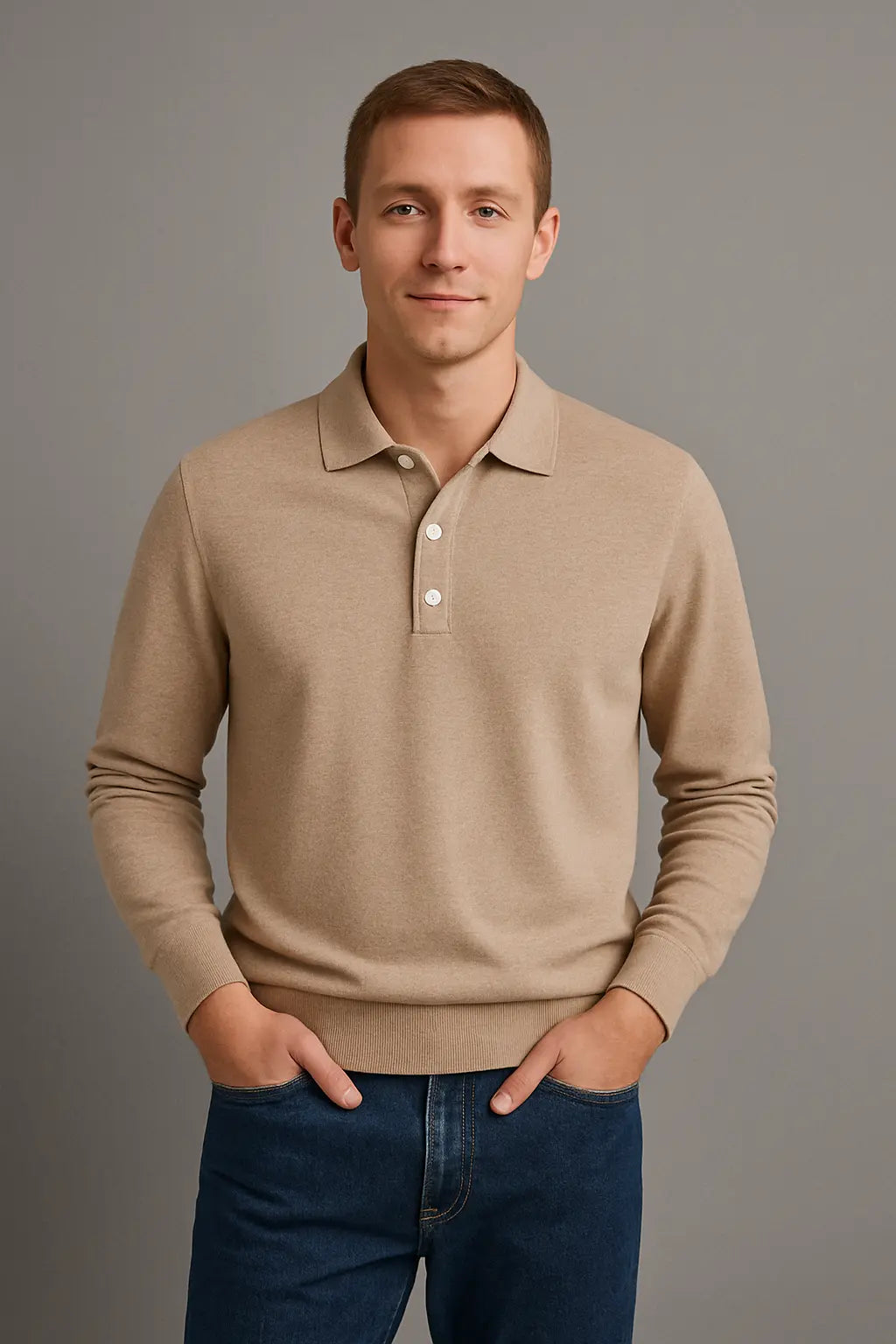 Mark Heren Polo T Shirt Met Knoopsluiting VIQA© NEDERLANDKaki-2XL