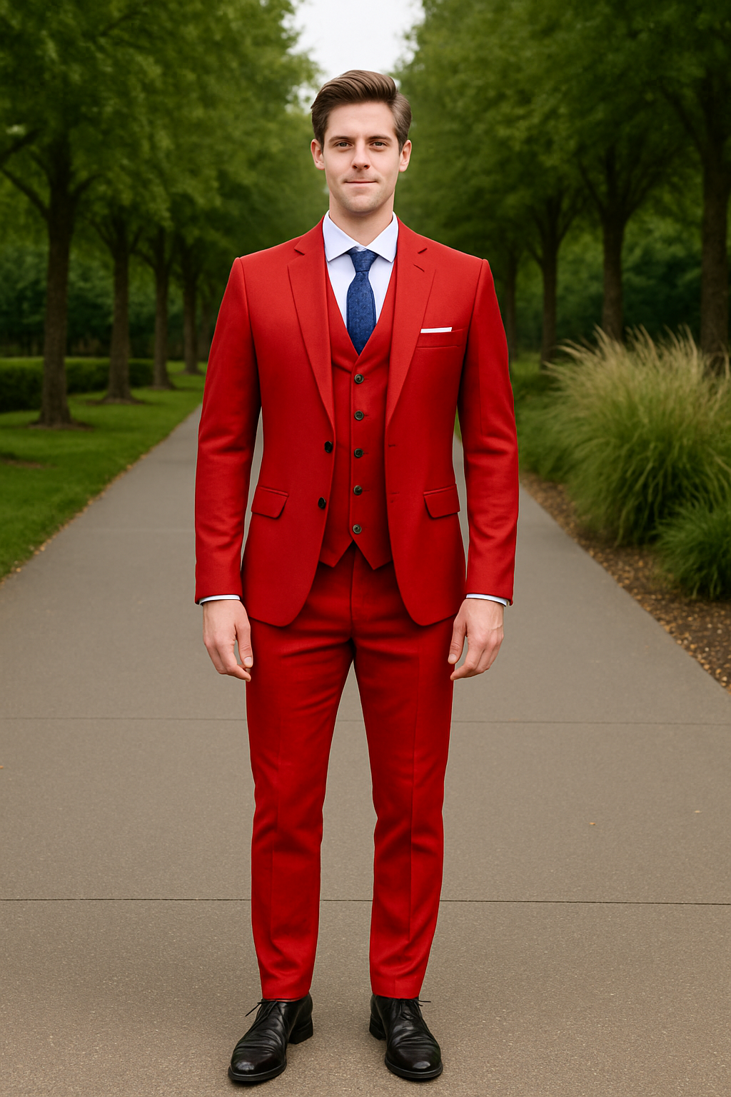 3-Delig Trouwpak Voor Heren, Slim Pasvorm Bruidegom Smoking Met Jasje, Broek En Vest, Op Maat Gemaakt Formeel Pak | VIQA VIQA© NEDERLAND