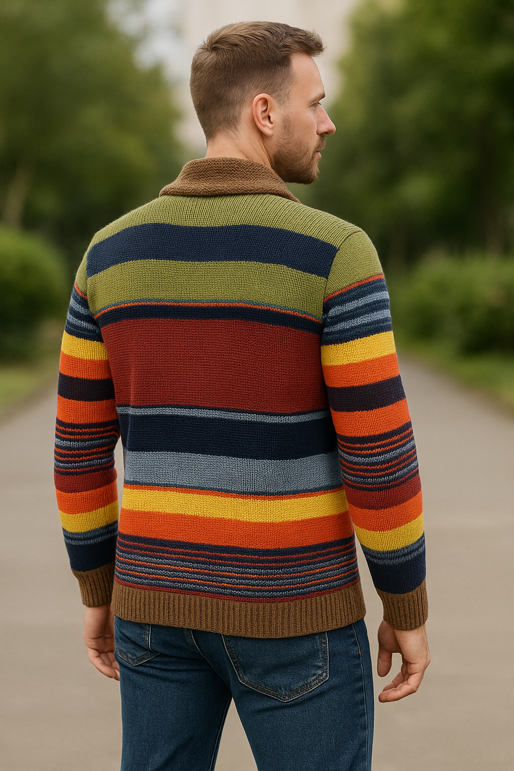 Heren Trui Met V-Hals, Slim Pasvorm, Kabelbreisel, Merinowol, Patchwork, Lange Mouwen | VIQA VIQA© NEDERLAND