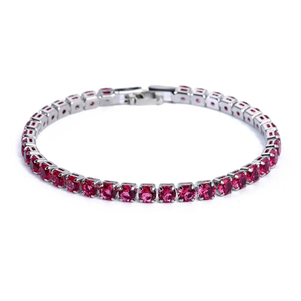 Luxe 4mm Kubische Zirkonia Kristal Armband VIQA© NEDERLANDRood