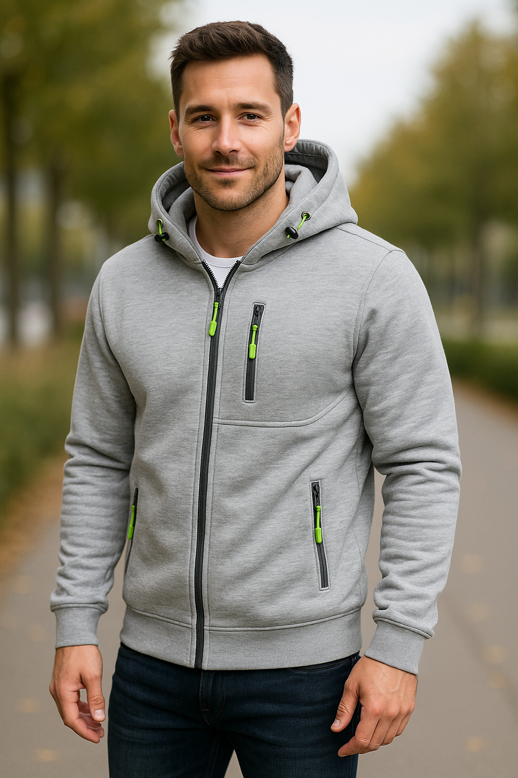 Herenjas Met Capuchon, Effen Gekleurde Casual Hoodie Met Lange Mouwen En Ritssluiting Gym Sport Hoodie Lente Herfst | VIQA VIQA© NEDERLAND