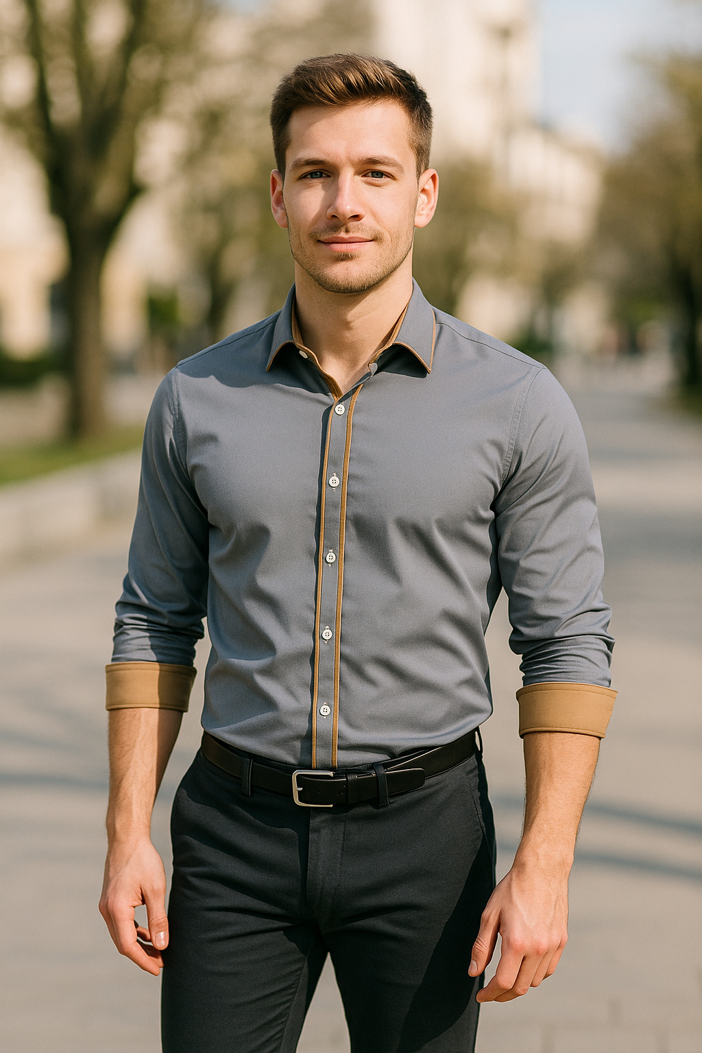 Herenoverhemd Met Knopen, Slim Pasvorm, Lange Mouwen, Casual, Bedrukt, Effen Kleur | VIQA VIQA© NEDERLAND