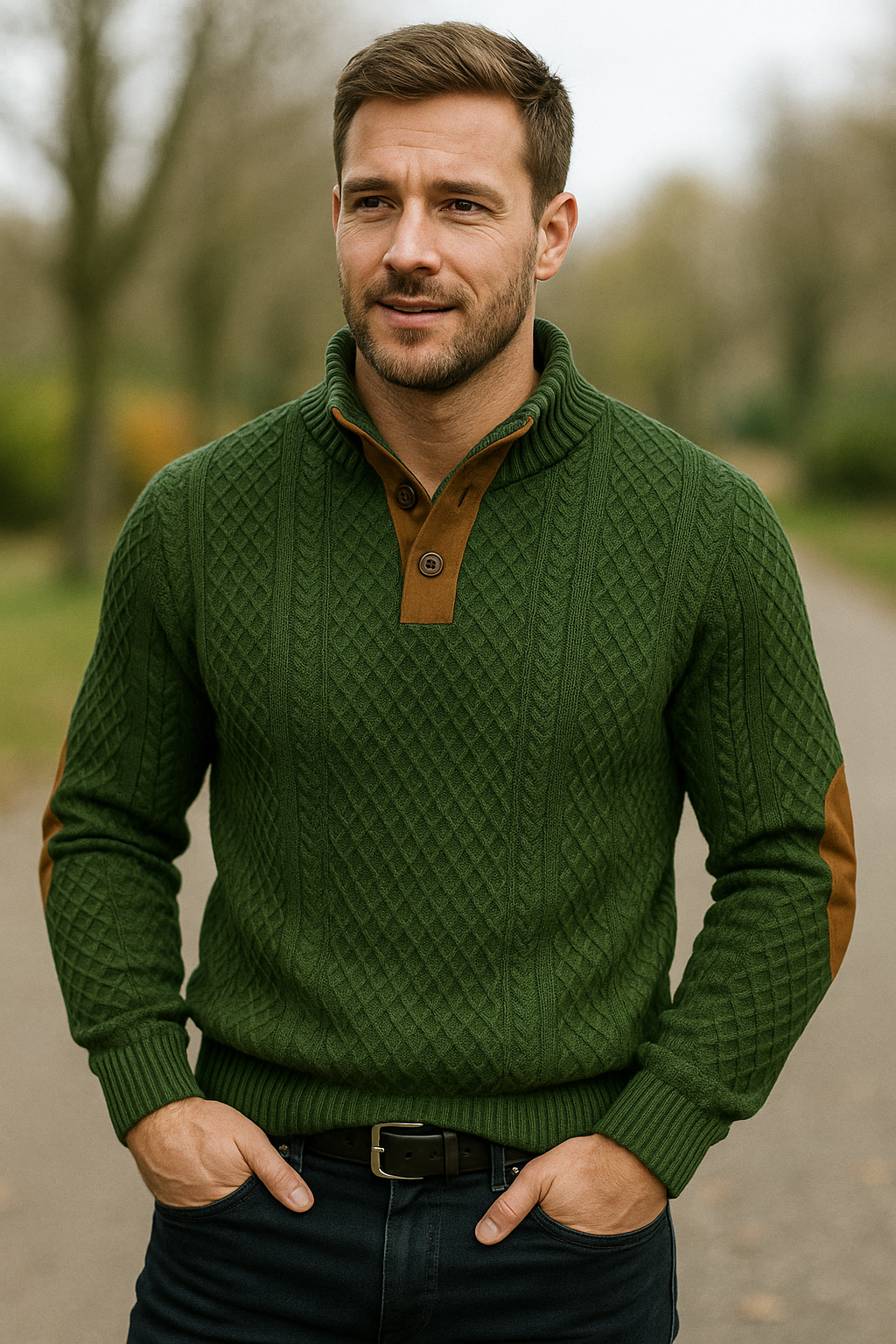 Gebreide Heren Trui Met Lange Mouwen En Staande Kraag, Casual Zakelijke Pullover | VIQA VIQA© NEDERLAND