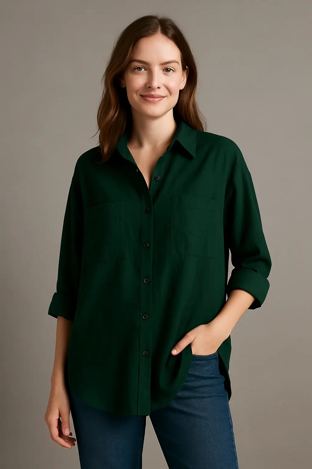 Stacy Dames Zomer Ademend Blouse Met Lange Mouwen VIQA© NEDERLANDGroen-2XL