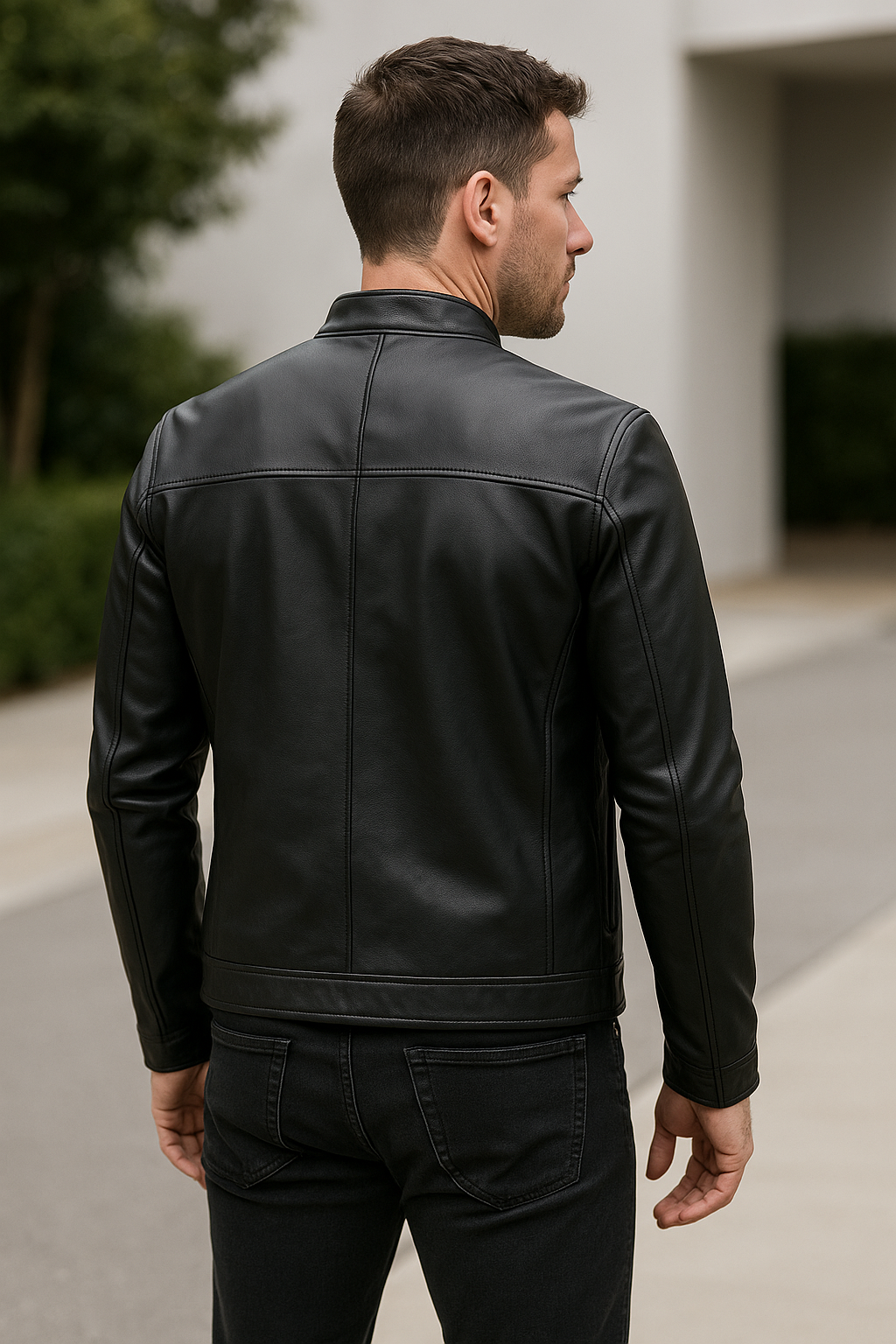 Leren Jas Voor Heren, Echte Schapenvacht Rundleren Jas, Klassieke Herfst En Winter Bikerstijl | VIQA VIQA© NEDERLAND