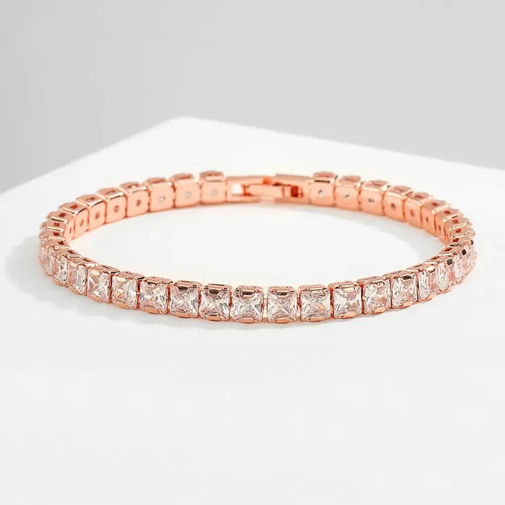 925 Sterling Zilveren Tennisarmband 18k Witgoud Verguld VIQA© NEDERLANDRoségoud