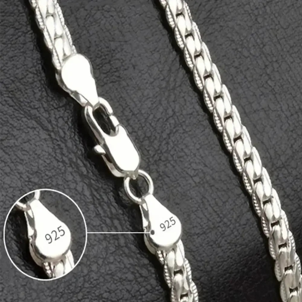 Unisex Echt 925 Sterling Zilver 5MM 18K Vergulde Halsketting VIQA© NEDERLAND