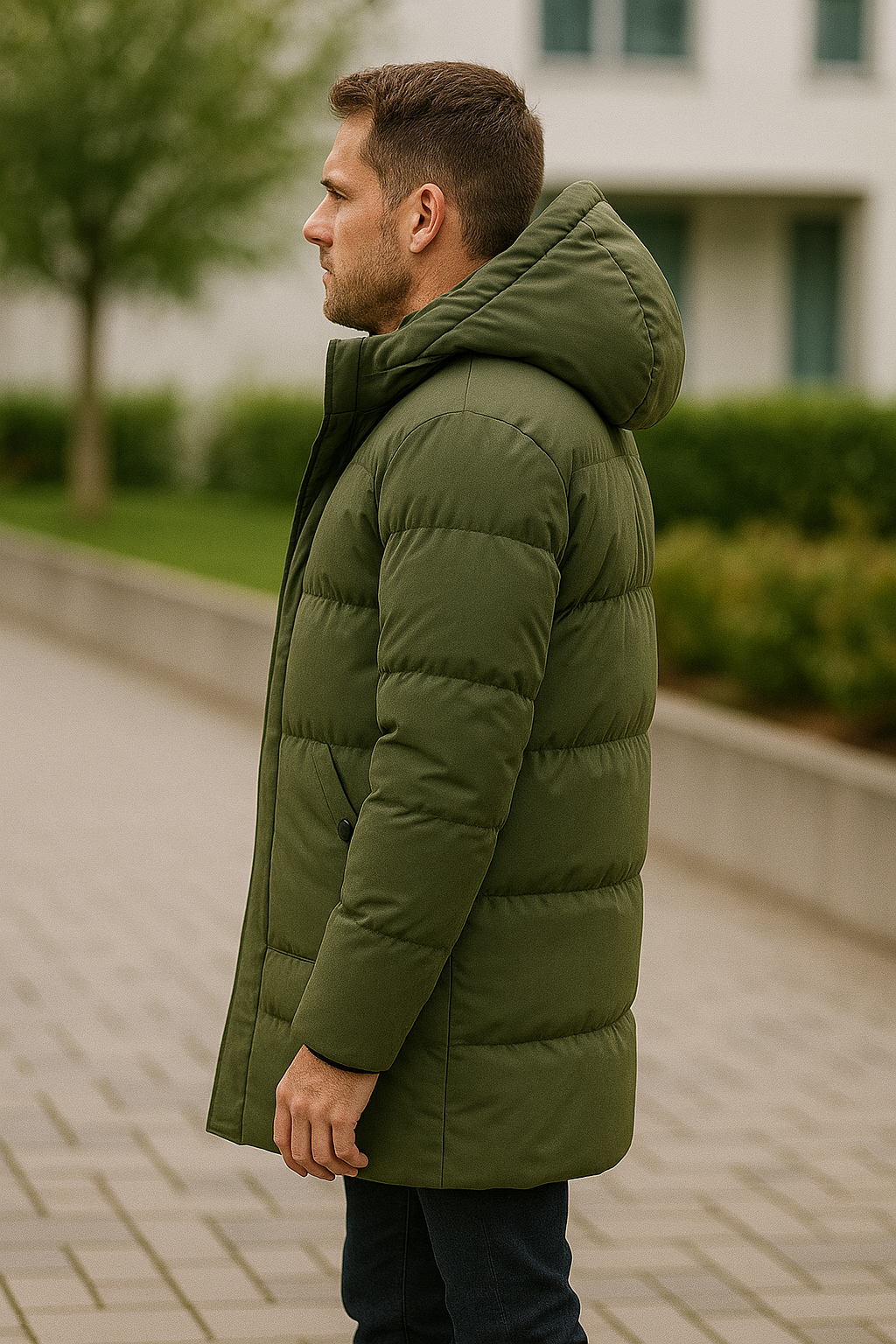 Gewatteerde Winterjas Voor Heren, Halflange Katoenen Donsparka, Warme Thermische Windjack Met Capuchon | VIQA VIQA© NEDERLAND