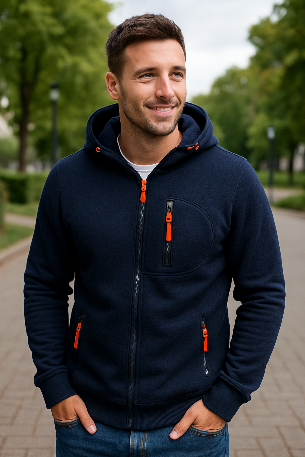 Heren rits Hoodie, Casual Sweatshirt Met Lange Mouwen, Winterjas | VIQA VIQA© NEDERLAND