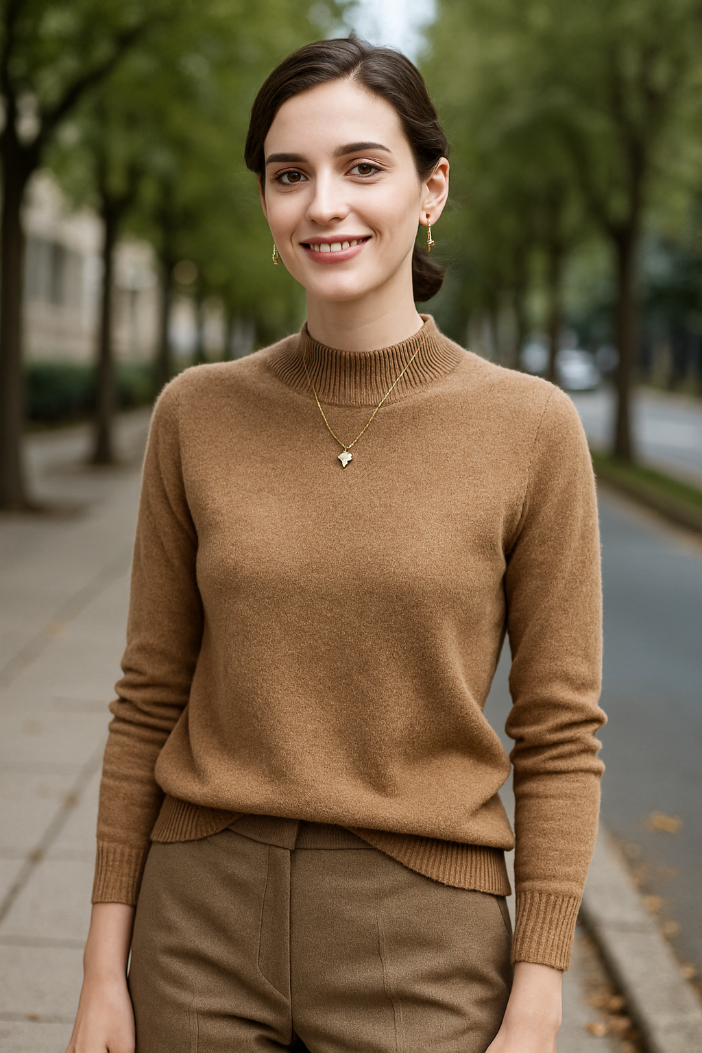 Naadloze Wollen Trui Voor Dames, Halve Col Lange Mouwen Gebreide Pullover Top | VIQA VIQA© NEDERLAND