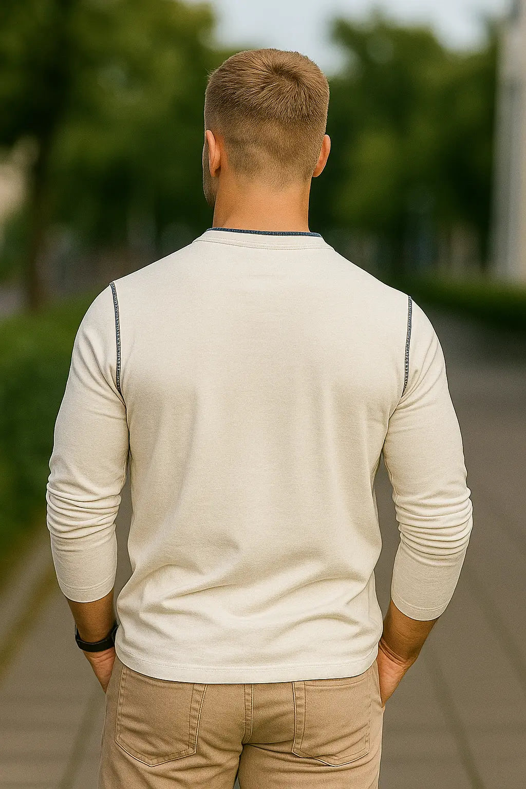 Heren Henley Shirt Met Lange Mouw, Katoenen Pullover T-shirt Met Zak, Casual Top | VIQA VIQA© NEDERLAND