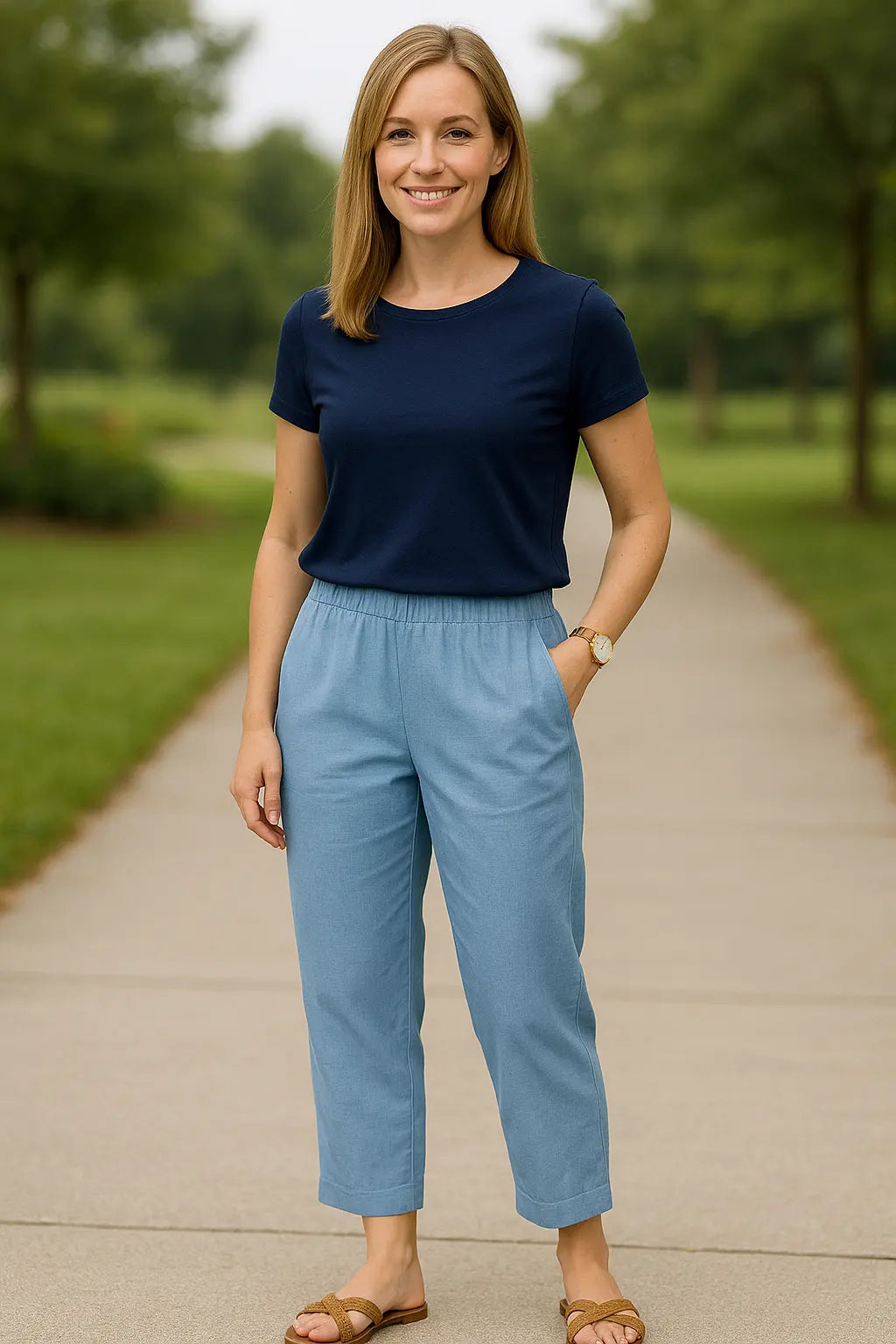 Dames Katoenen Linnen Broek, Losse Broek Met Zakken, Casual Zomerbroek | VIQA VIQA© NEDERLAND