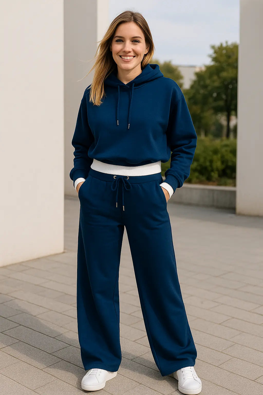 Dames 2-Delige Joggingpak, Herfst En Winter Sweatshirt Met Capuchon En Broek, Effen Kleur Casual Trainingspak | VIQA VIQA© NEDERLAND