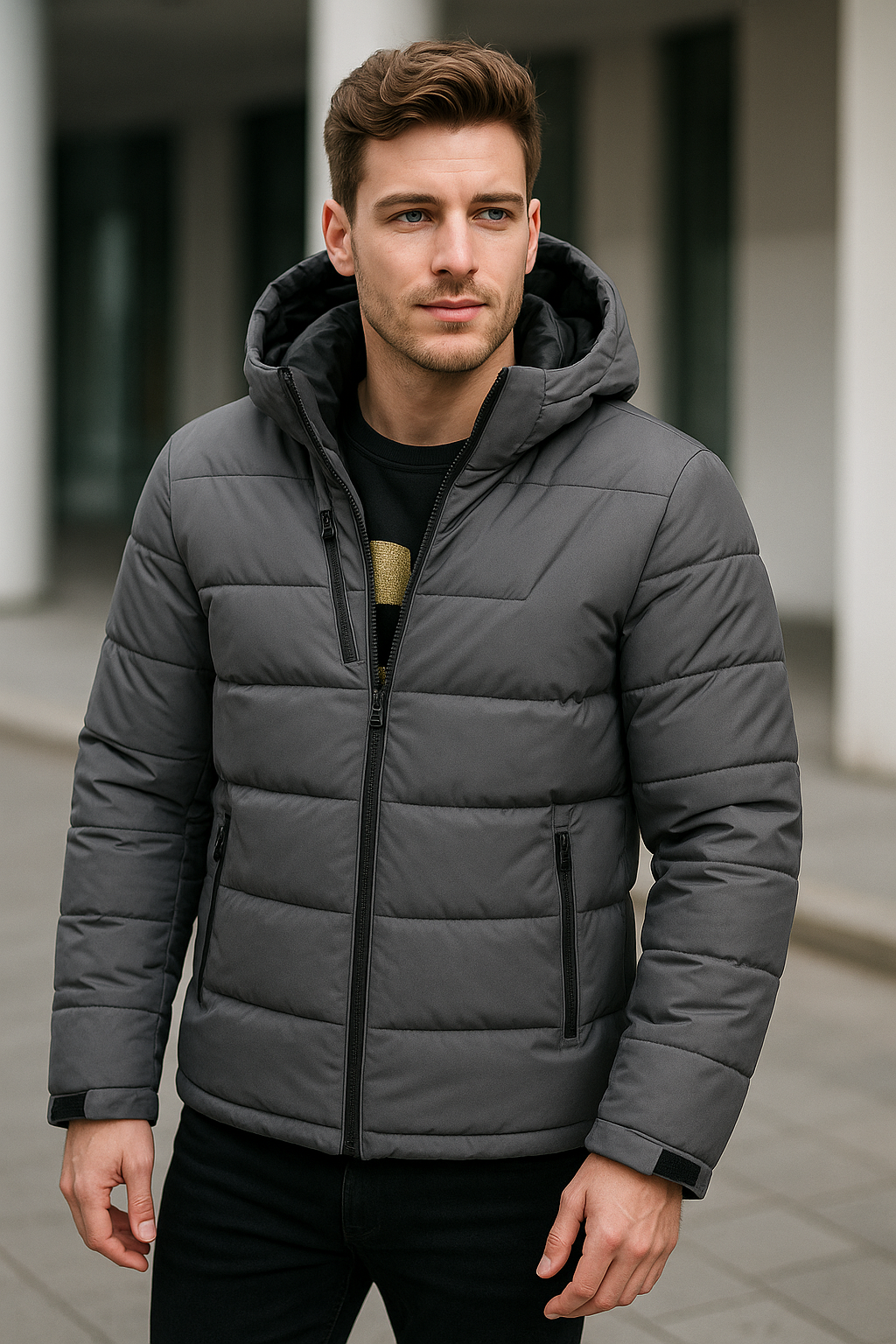 Heren Donsjack, Dik Warm Capuchonjack, Lichtgewicht Casual Winter Wit Eendendons | VIQA VIQA© NEDERLAND