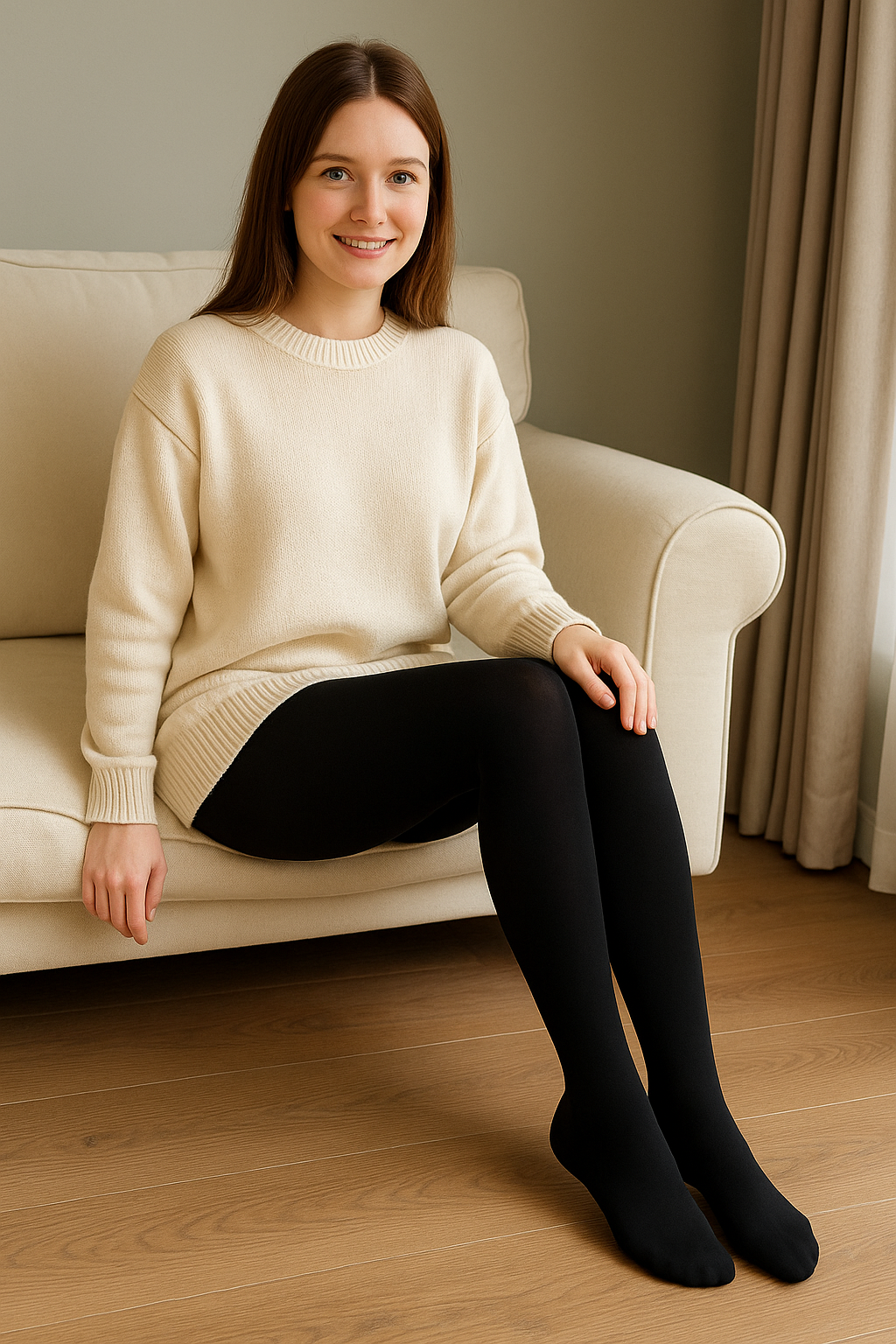 Dames Fleece Winter Legging Met Hoge Taille Slim Pasvorm, Warme Huidtransparante Thermische Broek | VIQA VIQA© NEDERLAND