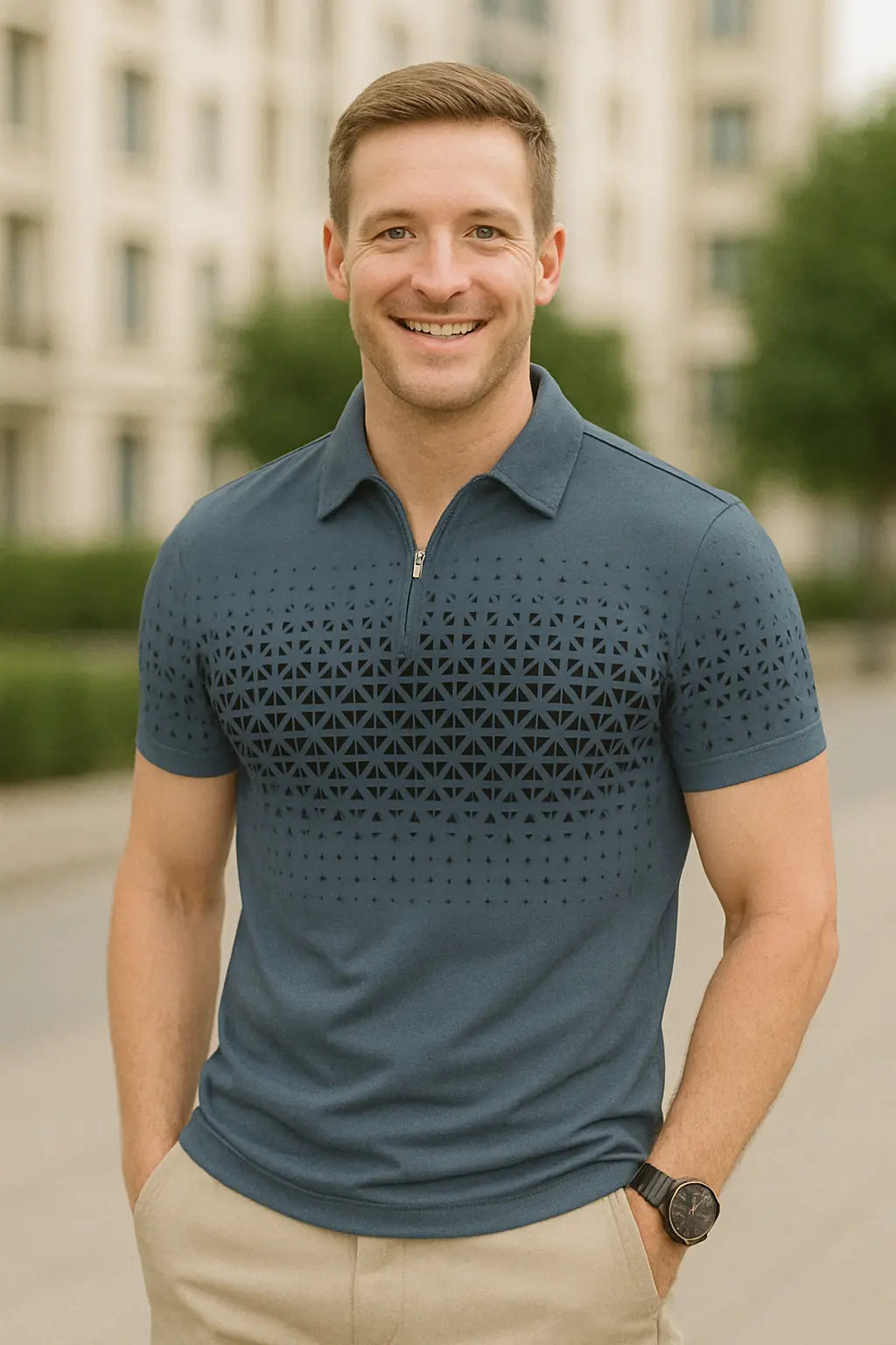 Heren Polo Met Rits VIQA© NEDERLAND