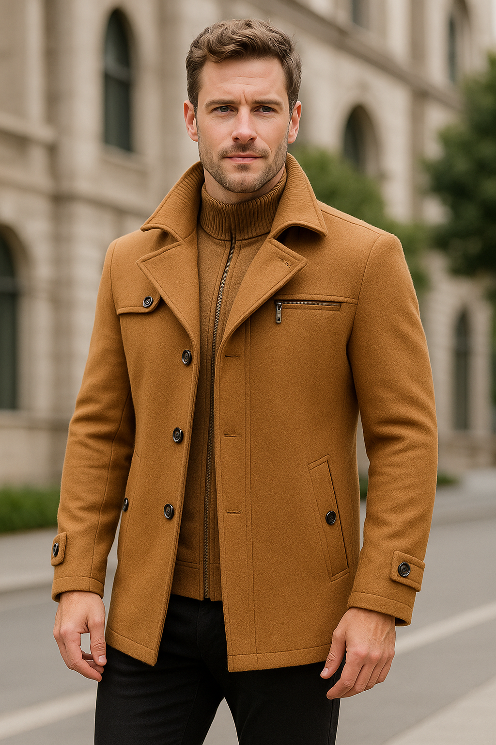 Heren Jas van Wolmix, Single Breasted Slim Pasvorm Zakelijk Casual Winter Windbreaker Jas | VIQA VIQA© NEDERLAND