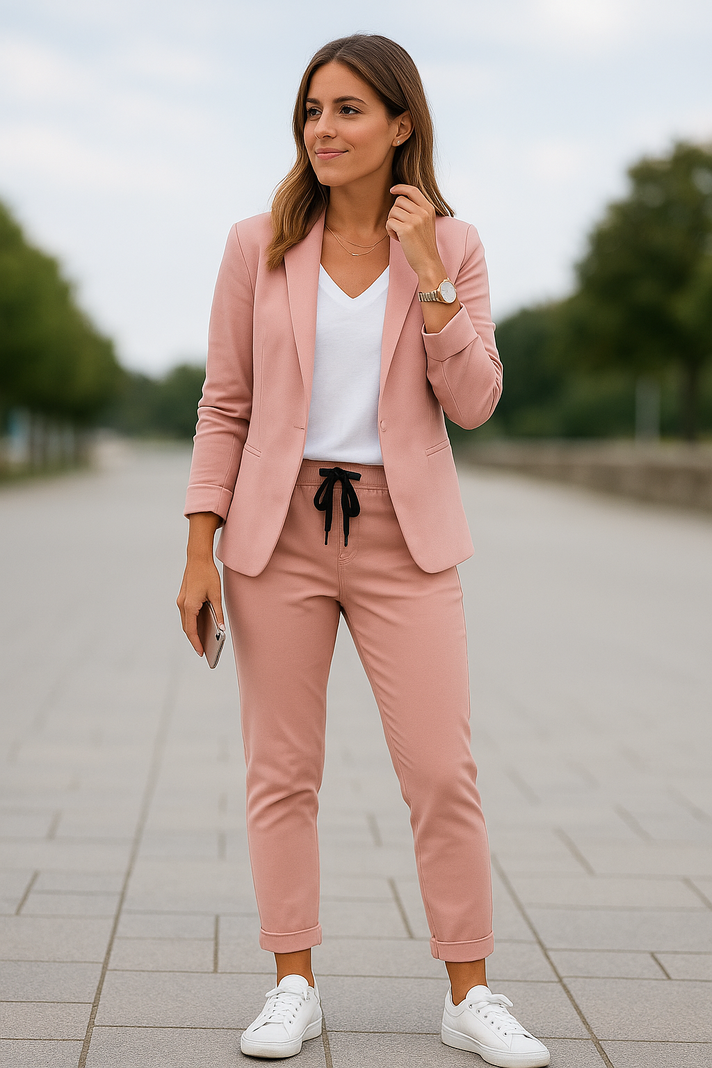 Zakelijk Pak Voor Dames, Elegante Tweedelige Set Met Broek Met Eelastische Taille | VIQA VIQA© NEDERLAND