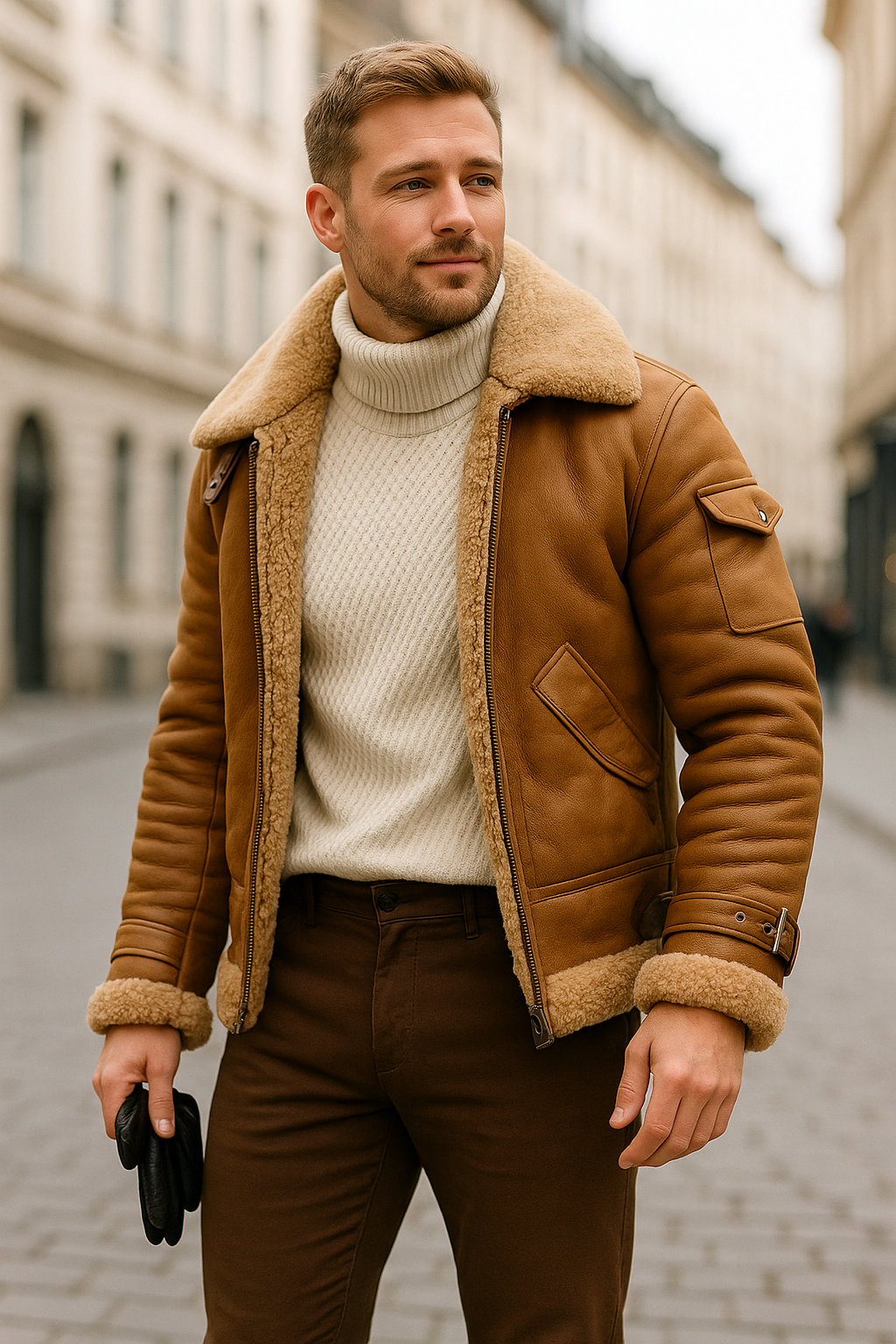 Herenjas Van Kunstleer, Vintage Revers Met Voering Van Kunstbont, Dikke Warme Winterjas | VIQA VIQA© NEDERLAND