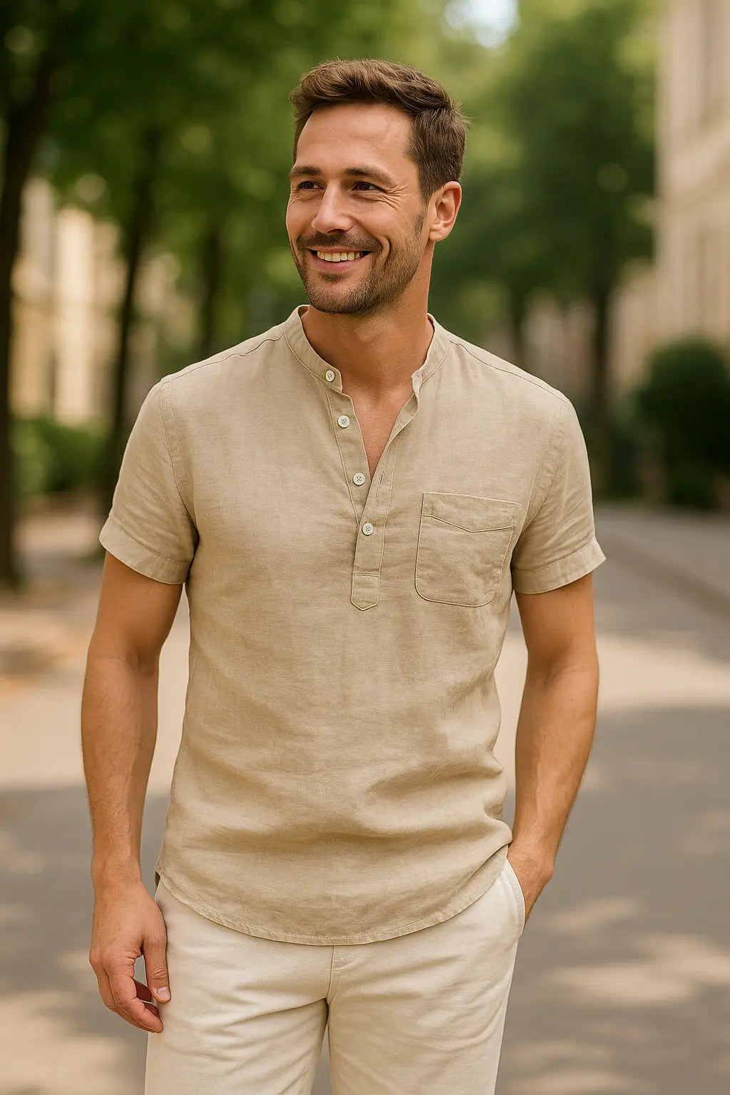 Heren Zomer Linnen T-Shirt, Korte Mouw Ademend Casual Shirt, Lichtgewicht Dagelijks Dragen | VIQA VIQA© NEDERLAND