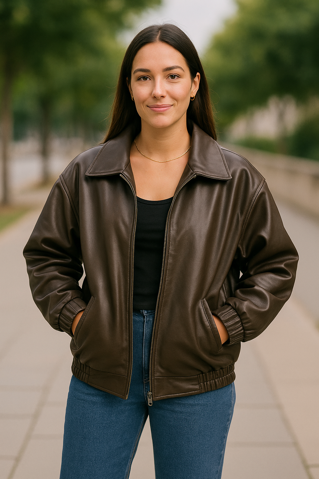 Dames PU-Leren Jas, Losvallende Jas Met Ritssluiting, Herfst En Winter Casual Mode Bovenkleding | VIQA VIQA© NEDERLAND