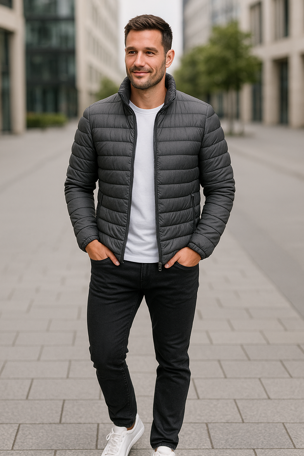 Heren Winter Gewatteerde Donsjas, Dikke Warme Staande Kraag Casual Windjack | VIQA VIQA© NEDERLAND