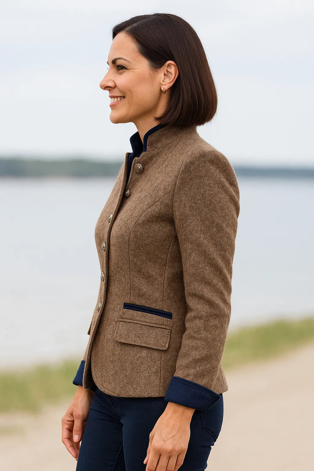 Winterjas Voor Dames, Slim Pasvorm Jasje Met Rechte Kraag, Elegante Casual Winterjas Met Rechte Kraag | VIQA VIQA© NEDERLAND