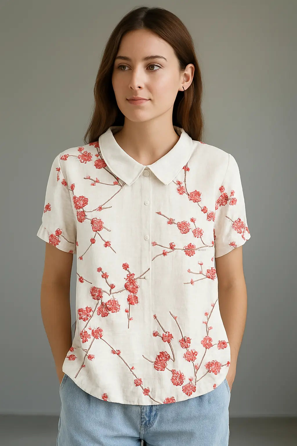 Leeanna Bloemen Zomer Blouse VIQA© NEDERLANDWit-XL