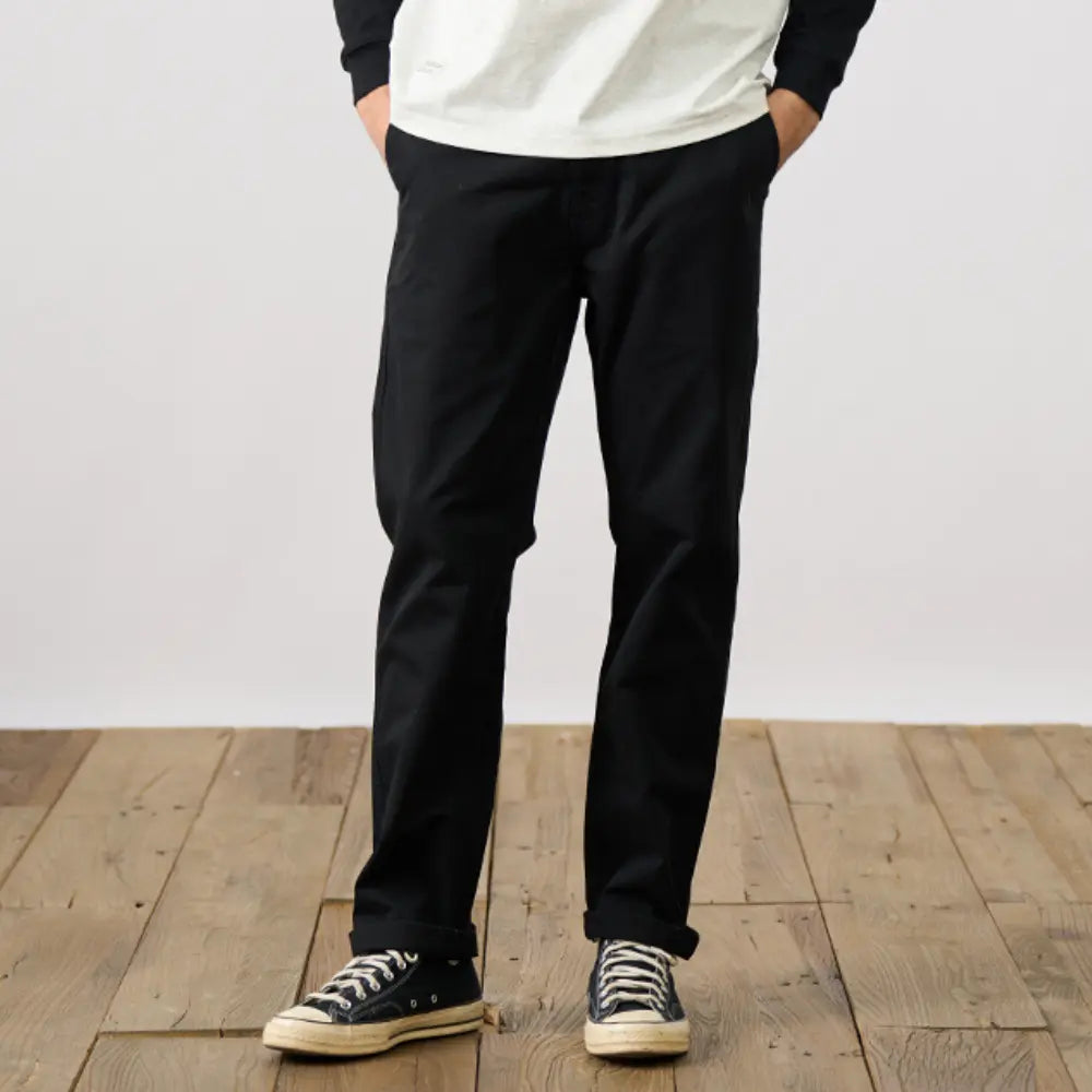 Donker Gewassen Chino Voor Heren VIQA© NEDERLANDZwart-36