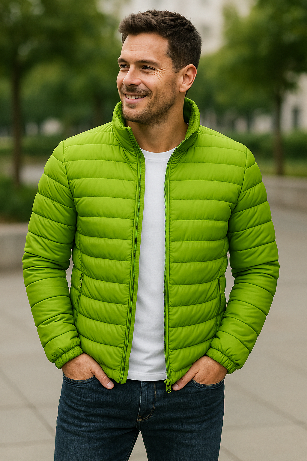 Dikke Gewatteerde Donsjas Voor Heren, Warme Winterjas Met Staande Kraag En Windjack | VIQA VIQA© NEDERLAND