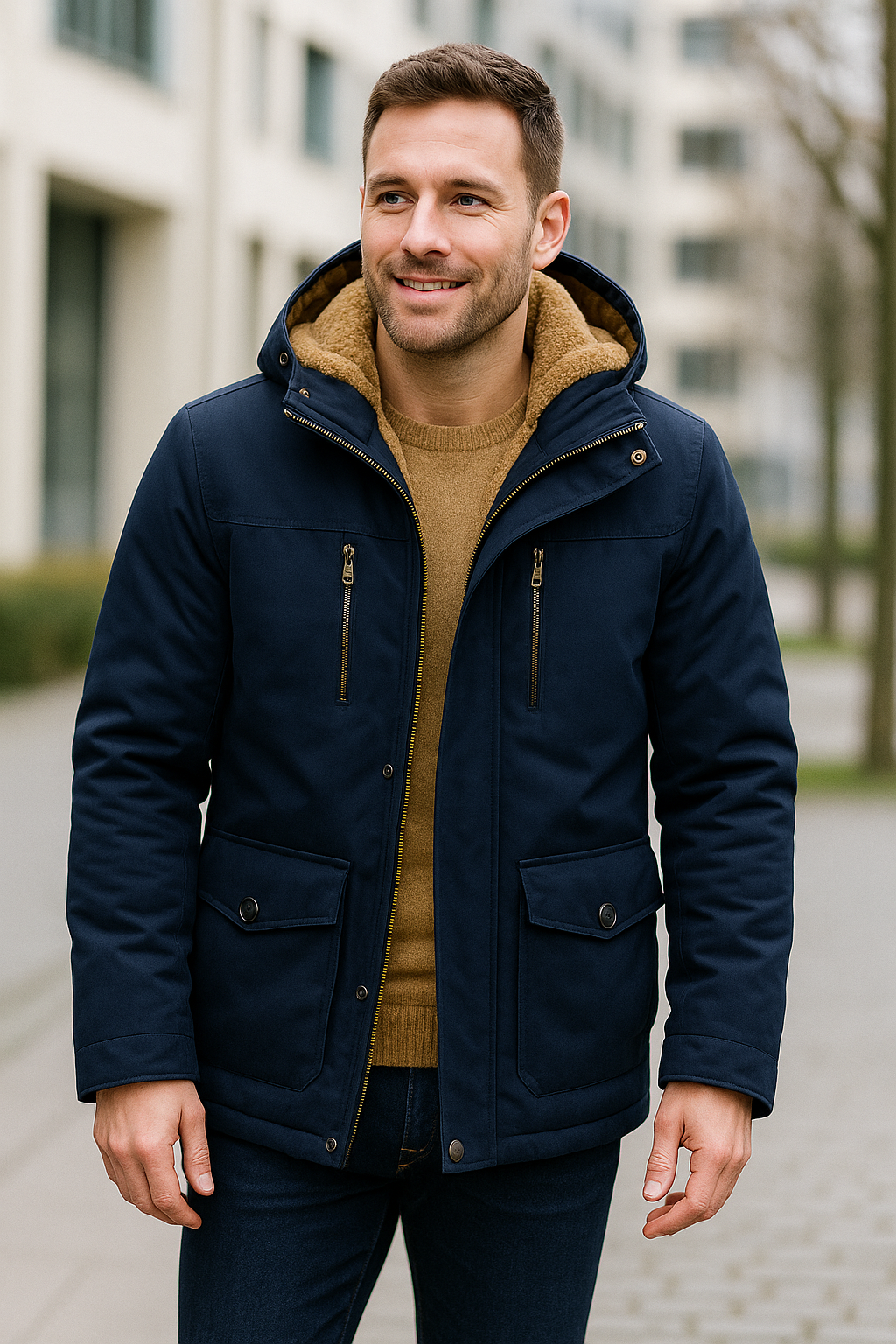 Heren Winterparka, Dikke Fluwelen Outdoorjas Met Meerdere Zakken, Warme Casual Parka | VIQA VIQA© NEDERLAND