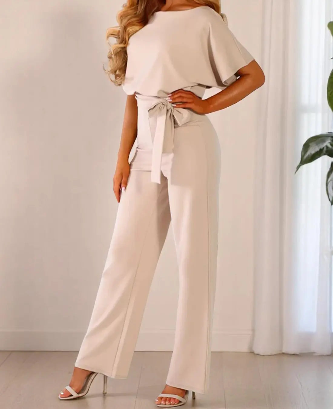Dames Elegante Jumpsuit Met Korte Mouwen VIQA© NEDERLANDAbrikoos-2XL