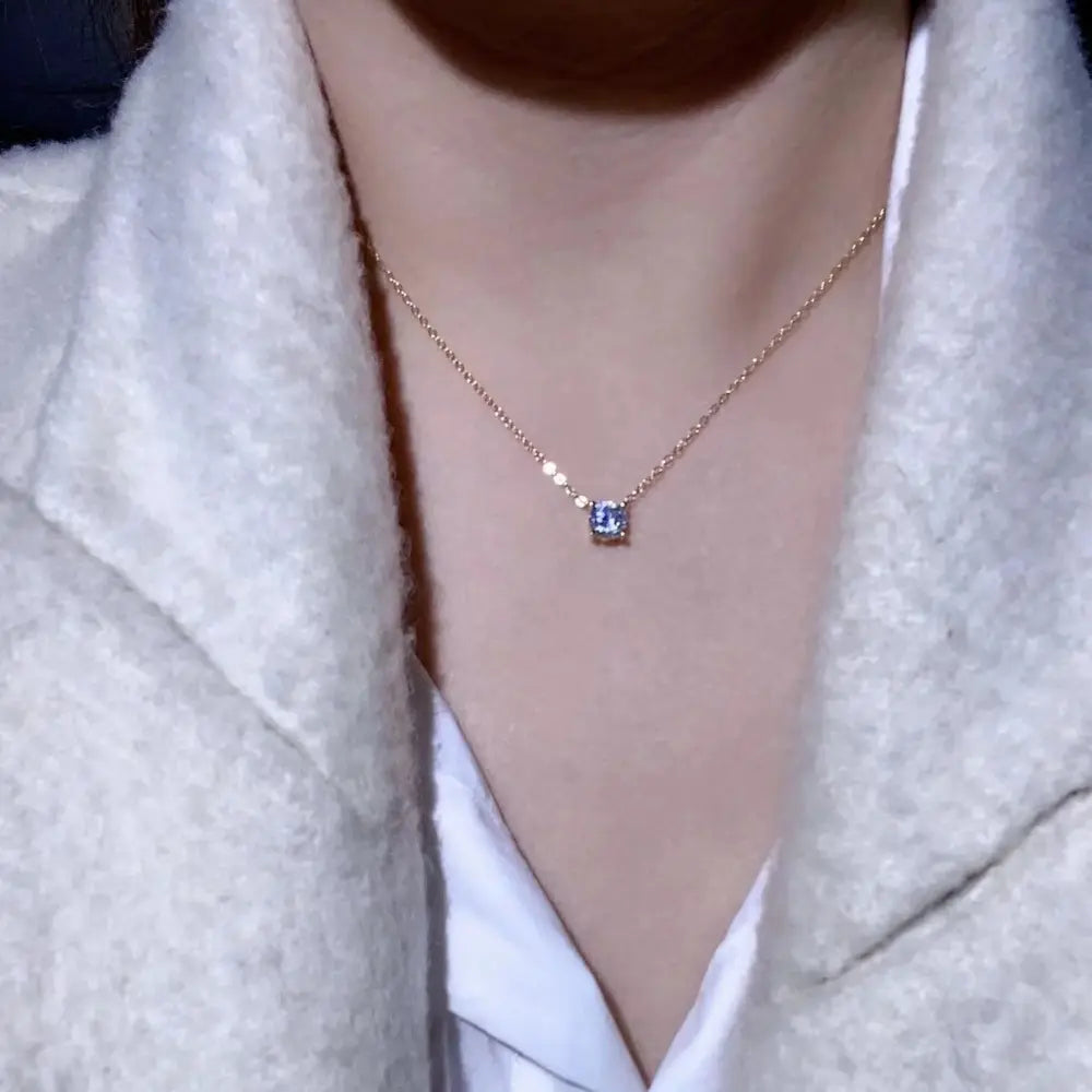 925 Sterling Zilver Zes Klauwen 18K Gouden Hanger Diamanten Collier VIQA© NEDERLAND