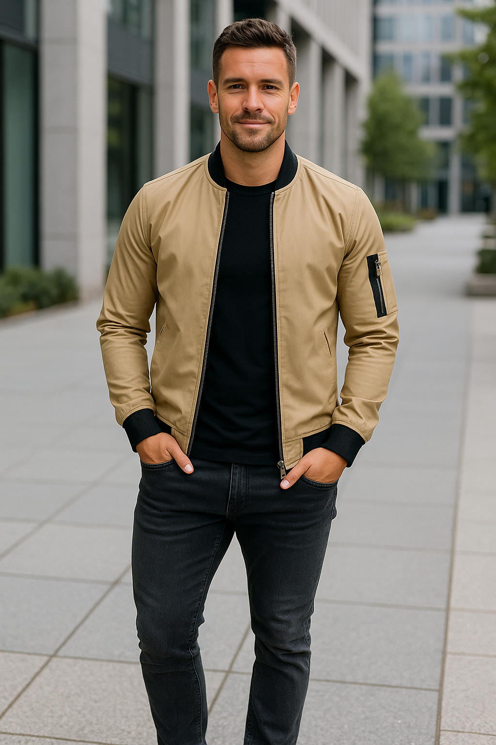 Bomberjack Voor Heren, Effen Jas Met Rits, Casual Zakelijke Streetwear Windjack | VIQA VIQA© NEDERLAND