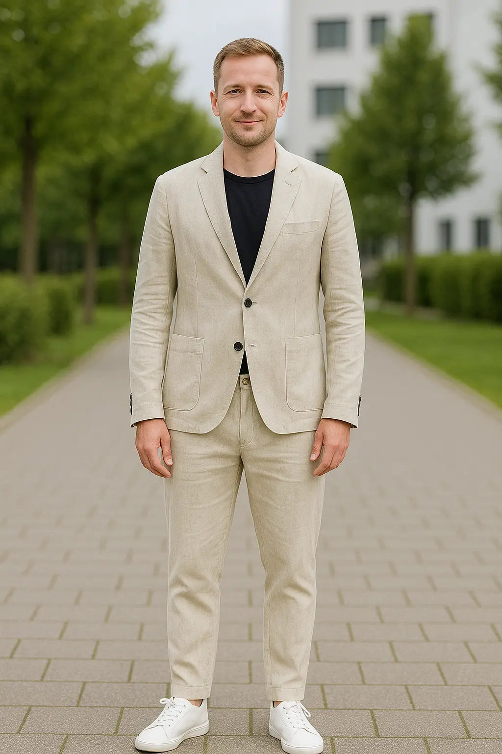 Zomerpak Voor Heren, Slim Pasvorm Blazer En Pantalon, 2-Delige Set, Lichtgewicht Zakelijke Kleding | VIQA VIQA© NEDERLAND