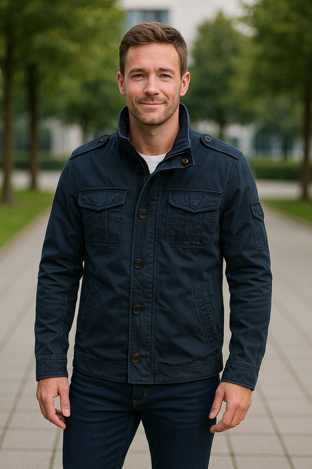 Heren Denim Cargo Jas, Outdoor Multizakken Camo Veldjas Voor Casual Wandelen | VIQA VIQA© NEDERLAND