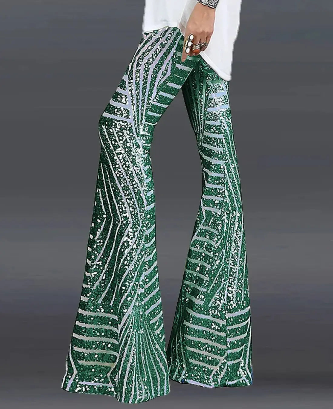 Zomerse Glitter Broek Voor Dames VIQA© NEDERLANDGroen-2XL