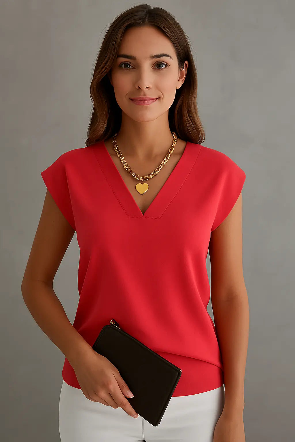 Carol Elegante Blouse Met V-hals VIQA© NEDERLANDRood-2XL