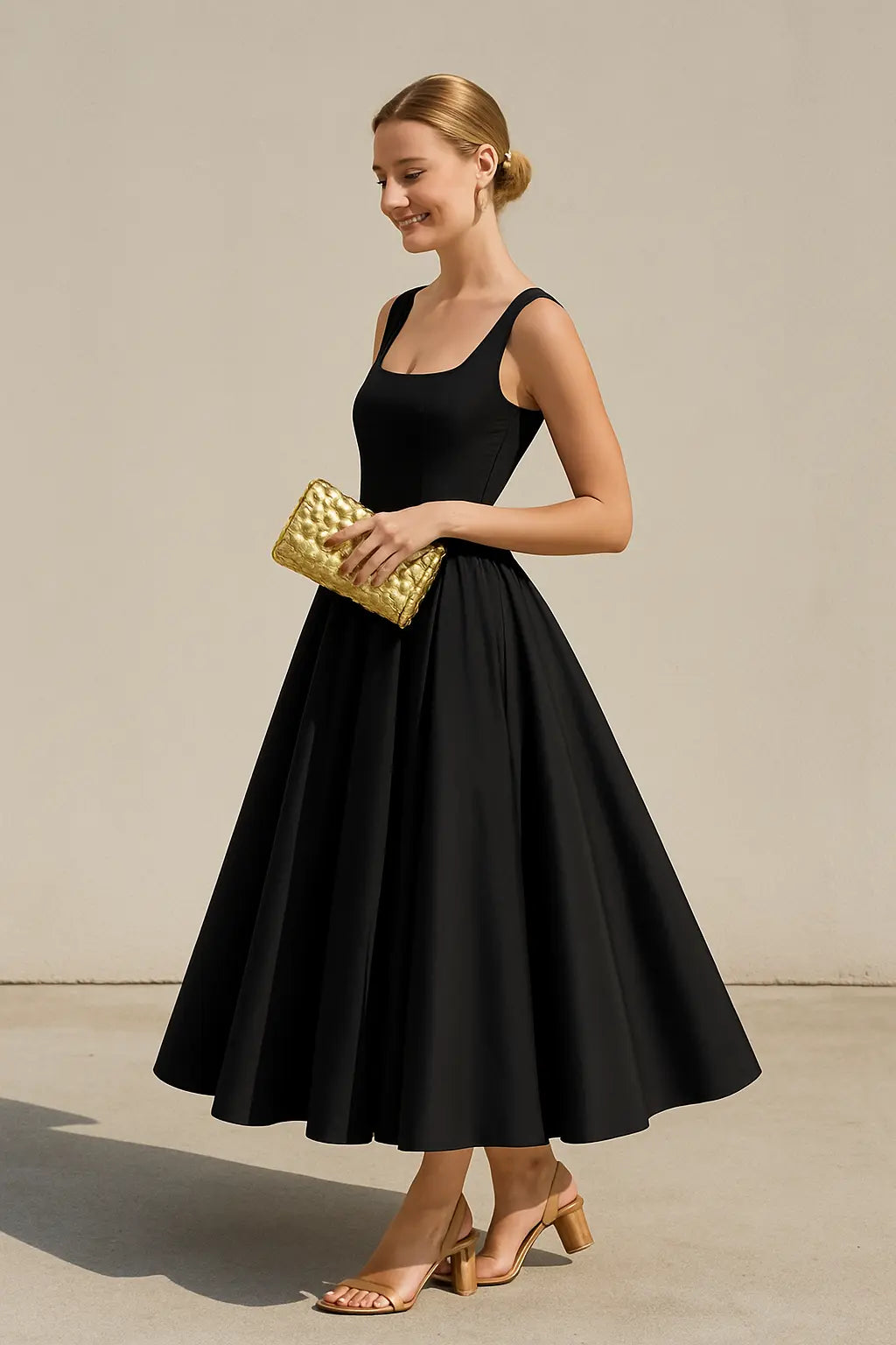 Dames Cocktail Jurk, Elegante Off-Shouder Vierkante Hals Hoge Taille Grote Hem Feestjurk | VIQA VIQA© NEDERLAND