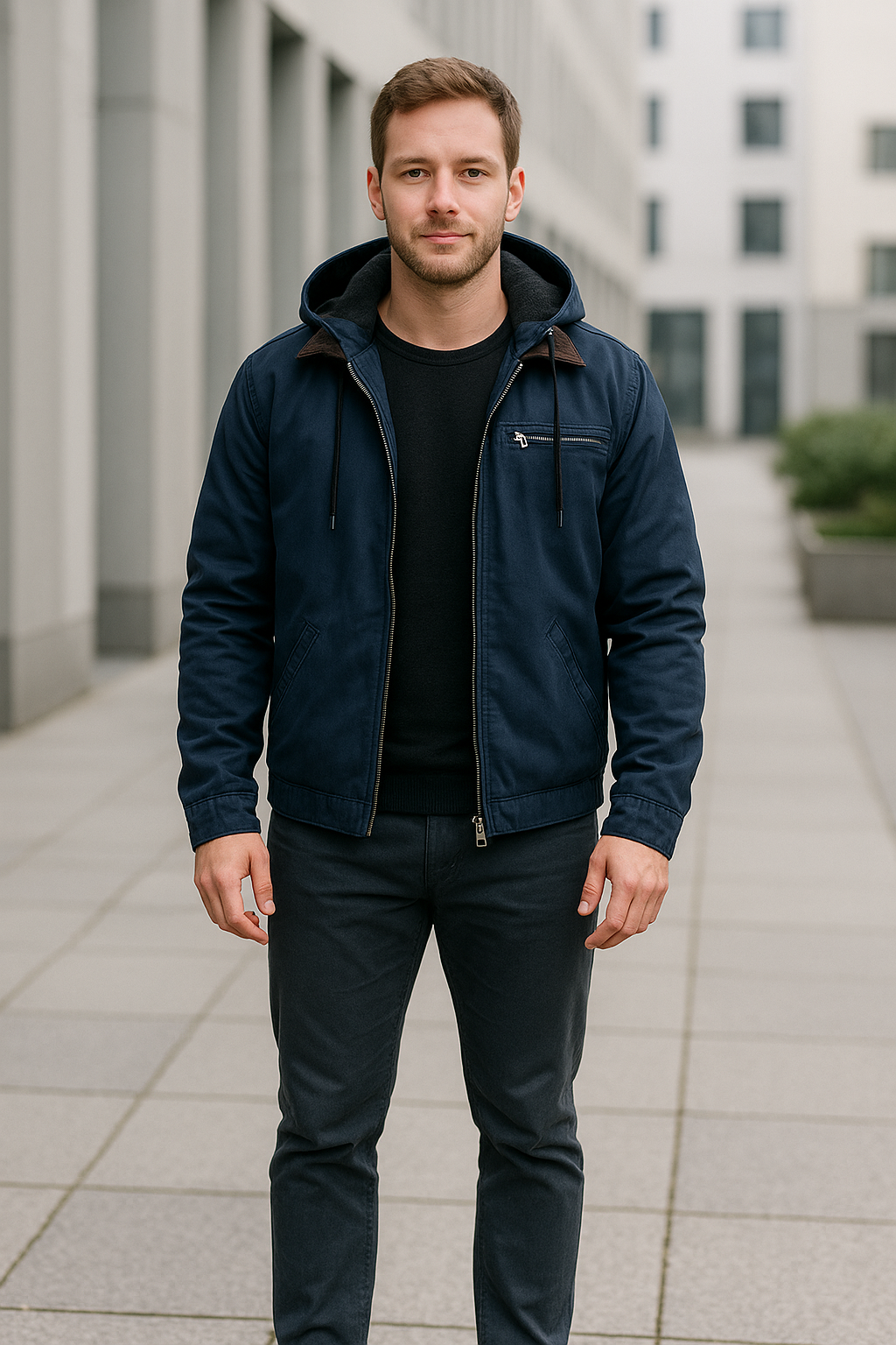 Winterjas Met Capuchon Voor Heren, Warm Jasje Met Voering Van Pluche En Meerdere Zakken | VIQA VIQA© NEDERLAND