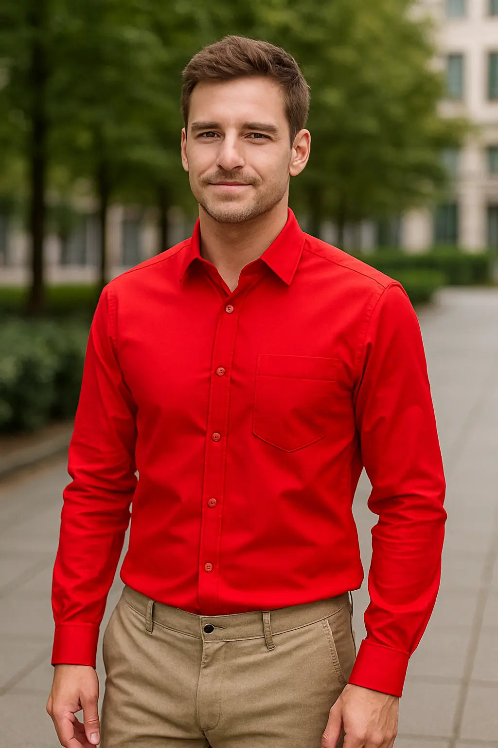 Heren Zomer Overhemd, Slanke Lange Mouwen Formele Zakelijke Casual, Effen Kleur Strijkvrij | VIQA VIQA© NEDERLAND