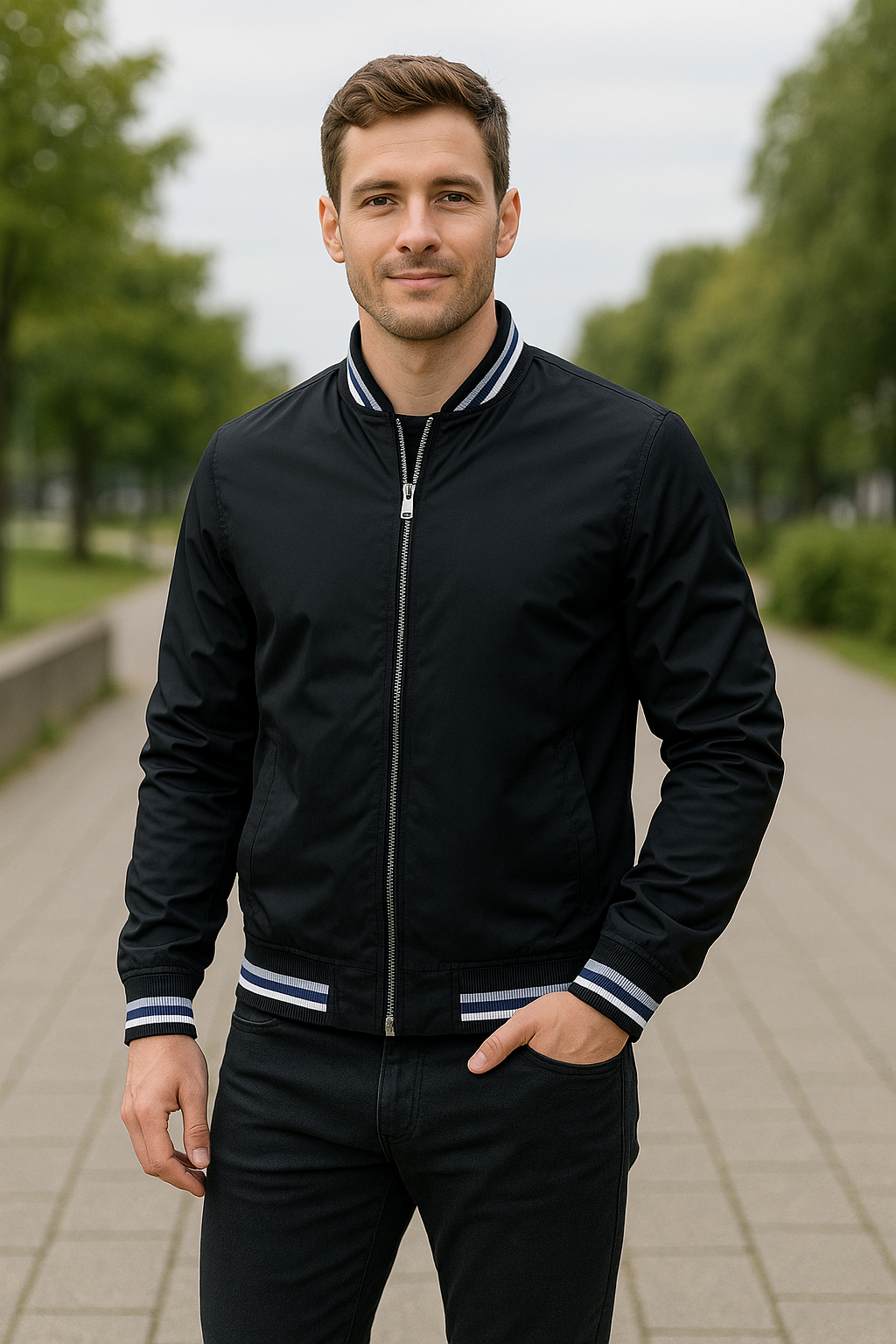 Heren Bomberjack, Staande Kraag Rits Varsity Jas, Winter Herfst Outdoor Casual Top | VIQA VIQA© NEDERLAND