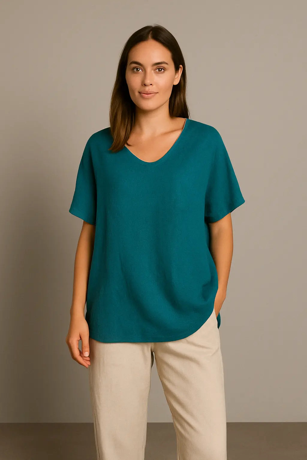 Lena Dames Zomer Comfort Casual Blouse VIQA© NEDERLANDBlauw-2XL