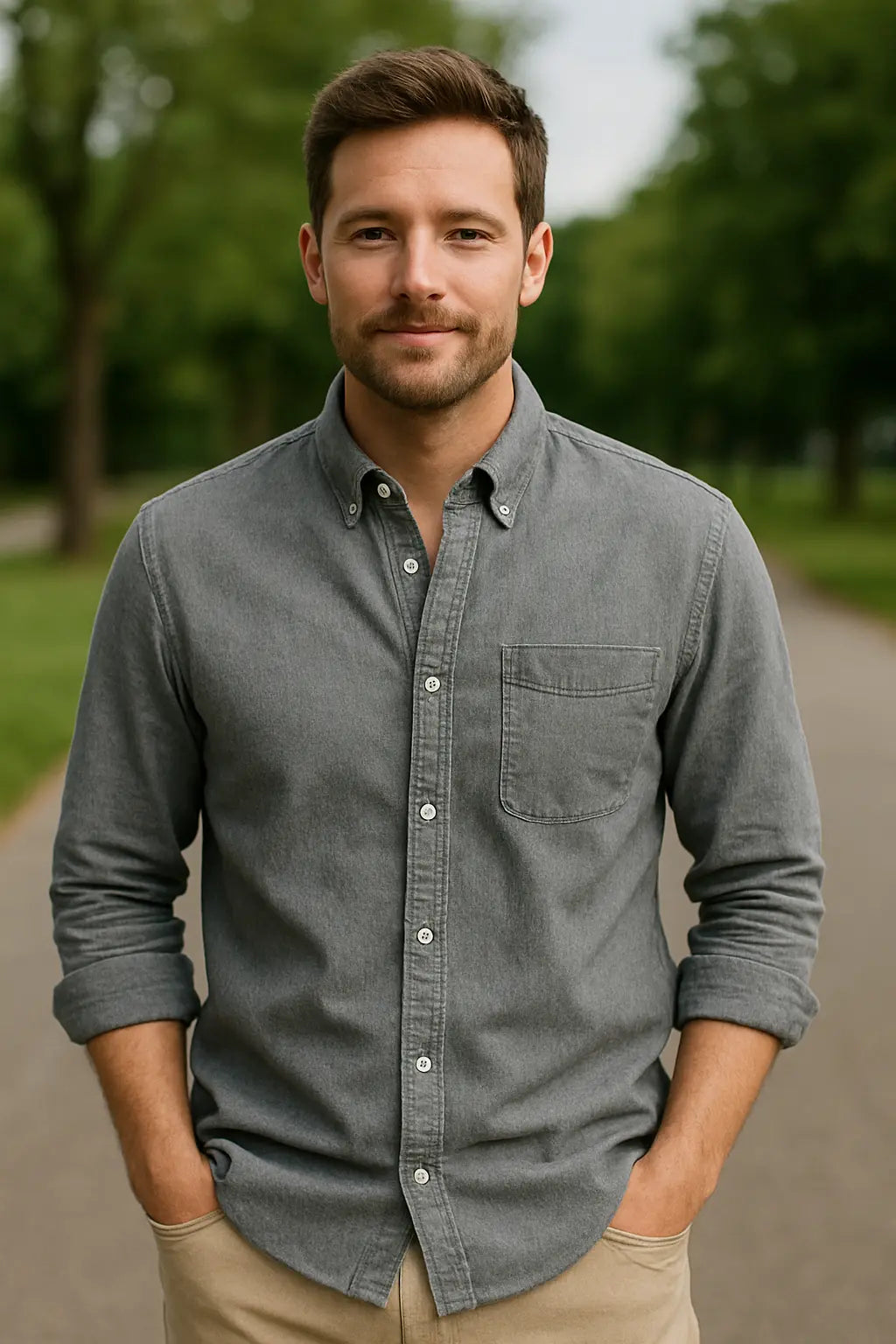 Heren Overhemd Met Lange Mouwen En Kapsel, Effen Kleur Knop-Omhoog Casual Kantoor Vest Stijl Top | VIQA VIQA© NEDERLAND