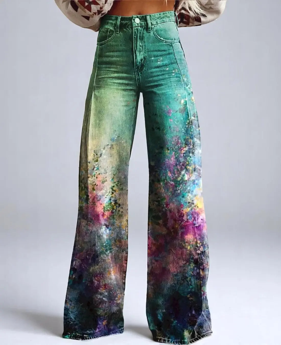 Nora Dames Lange Broek Met Hoge Taille VIQA© NEDERLANDGroen-2XL