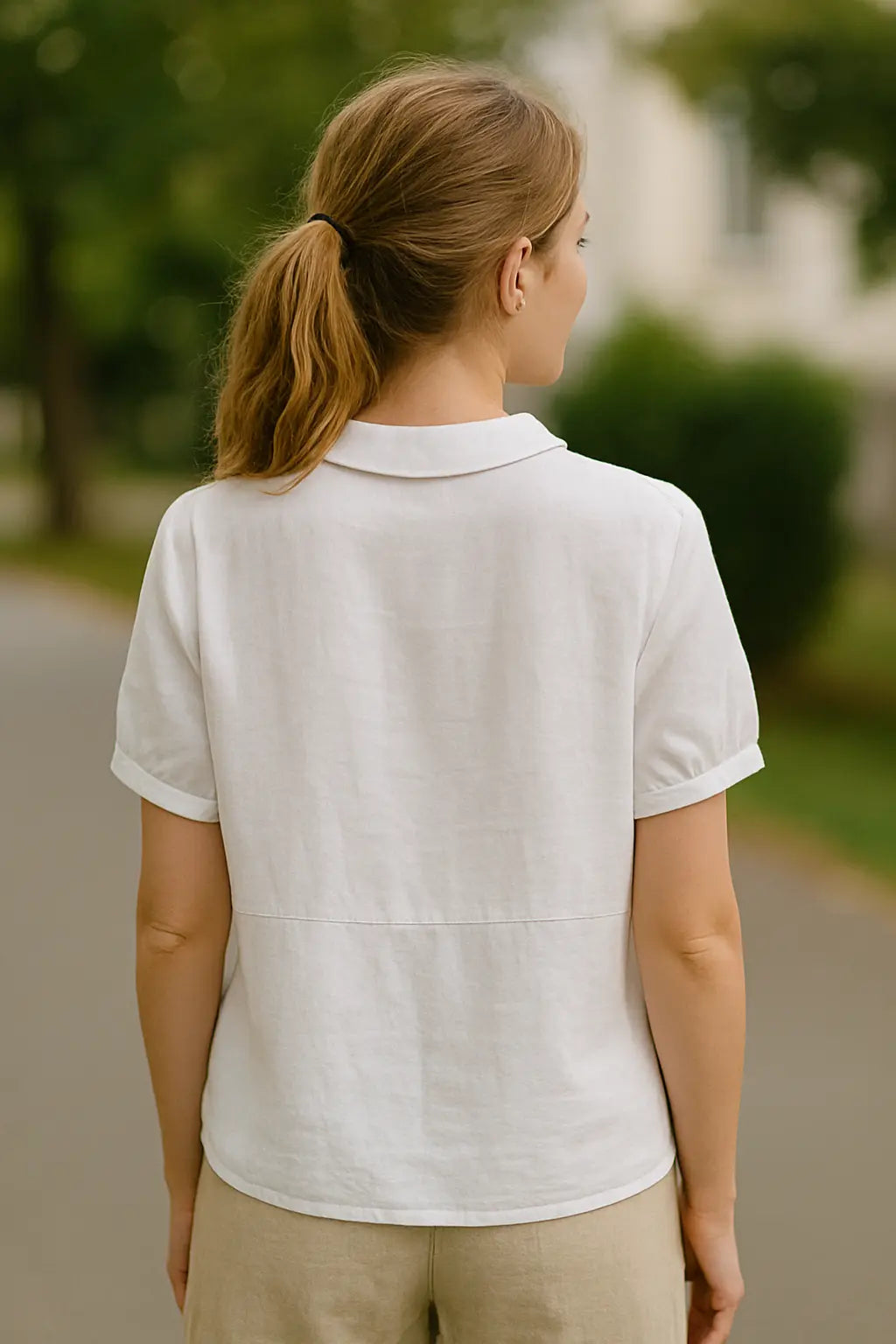 Dames Casual Blouse, Korte Mouwen Revers Pullover Shirt, Effen Kleur Top | VIQA VIQA© NEDERLAND