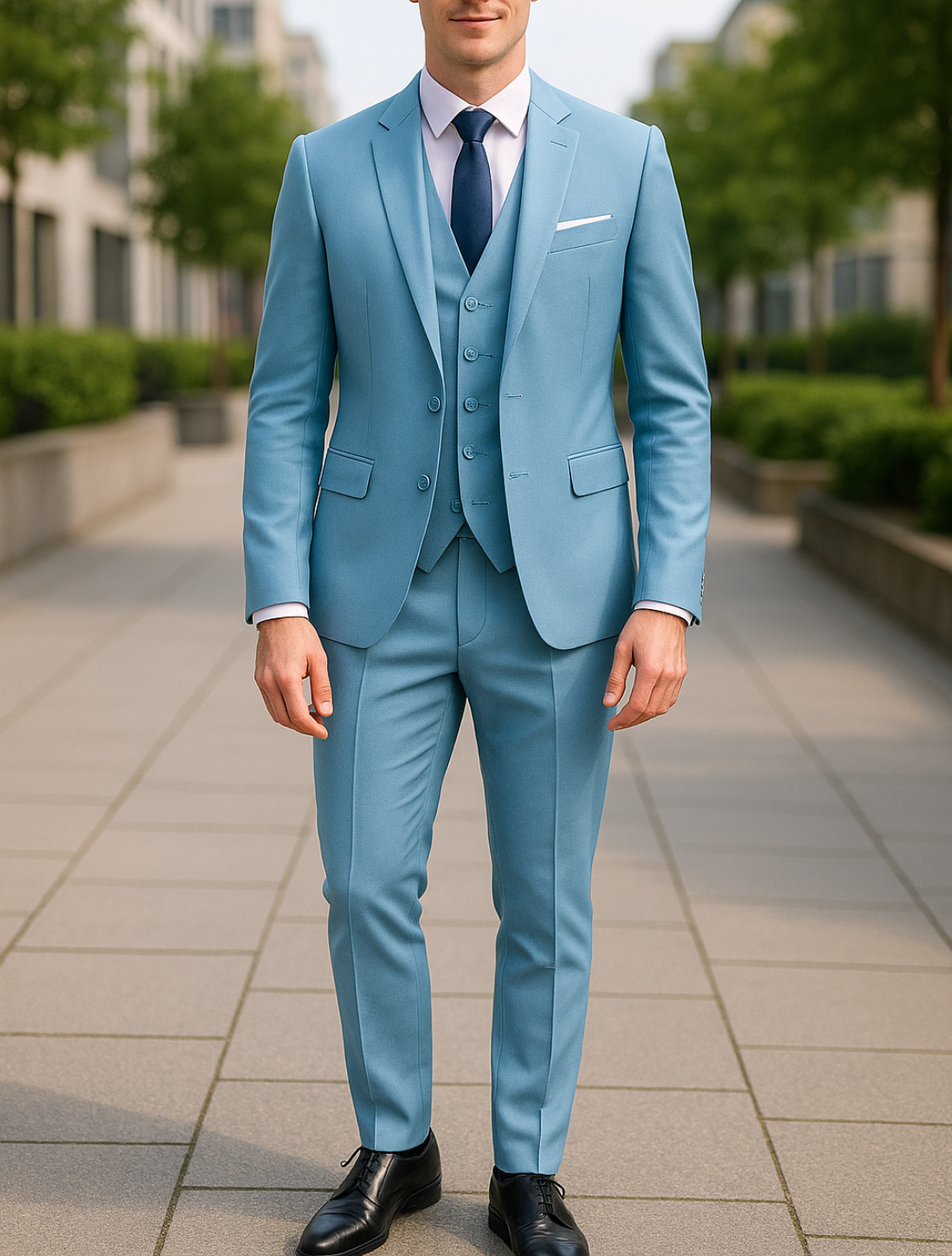 3-Delig Trouwpak Voor Heren, Slim Pasvorm Bruidegom Smoking Met Jasje, Broek En Vest, Op Maat Gemaakt Formeel Pak | VIQA VIQA© NEDERLAND