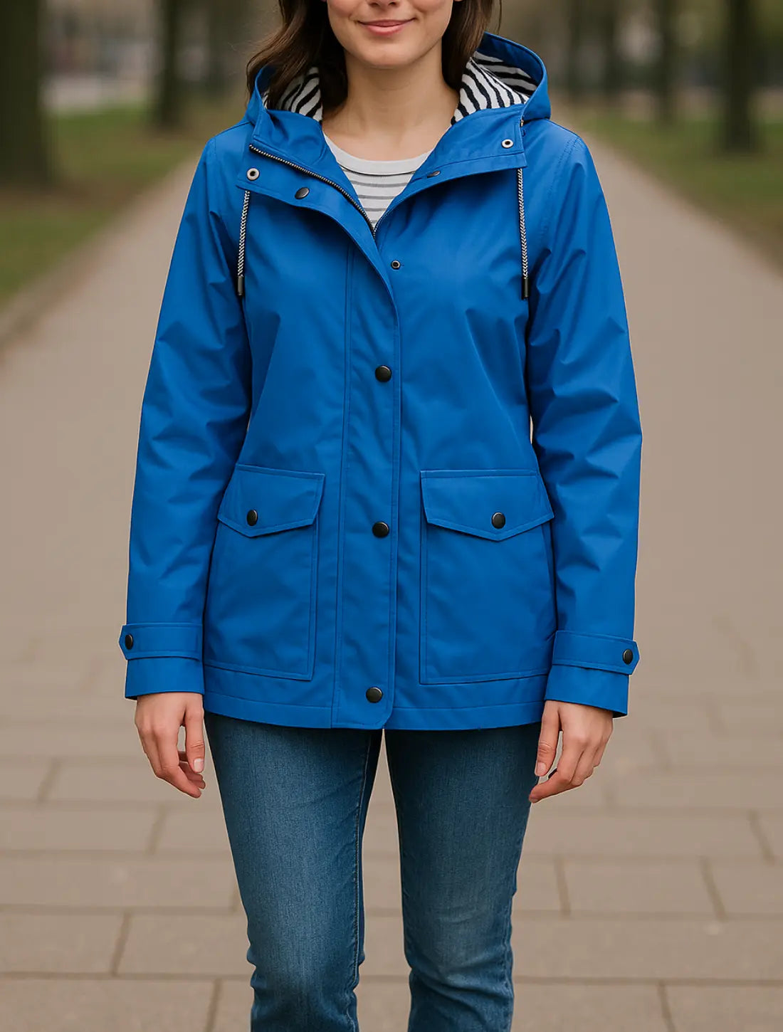 Damesjack Met Capuchon, Casual Jack Met Ritssluiting En Zakken, Loszittende Outdoor Streetwear | VIQA VIQA© NEDERLANDBlauw / 2XL